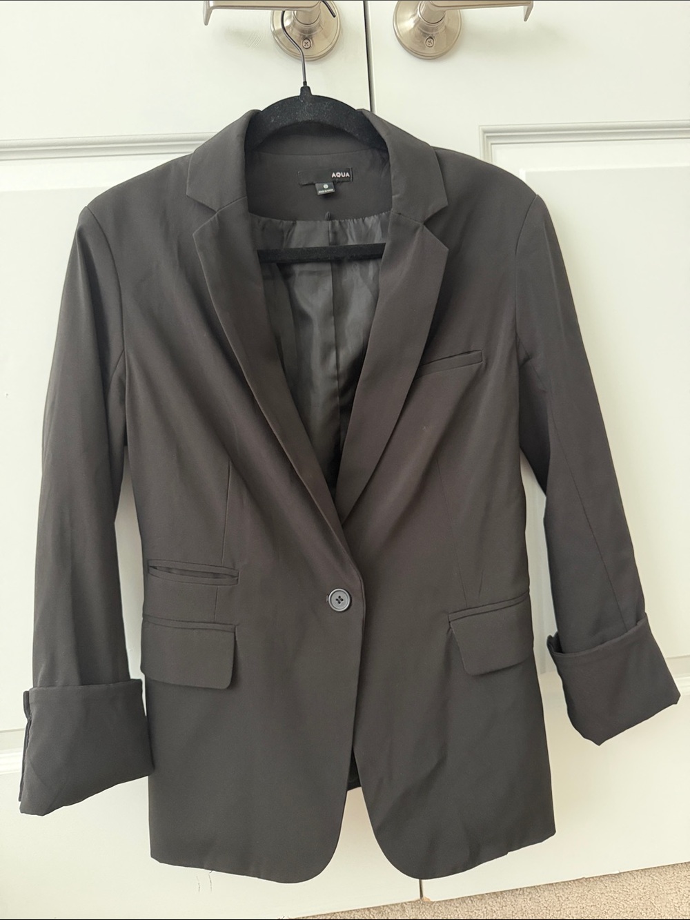 Aqua Women's Dark Brown Single-Button Blazer